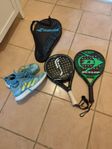 Padelracket med skor och fodral 