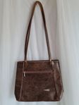 VTG HAND AXELVÄSKA TOTE BAG CATERINA PITTI COGNAC H 25.5cm