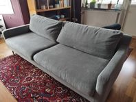 Sofa fabric Grey Green 3-sits soffa