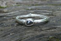 Råg Diamant och Silver Ring