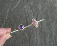 Amethyst och Silver Armband med 14k guld