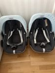 2 Babyskydd från Maxi Cozy med Isofix och åkpåsar