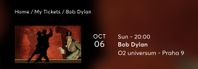 Bob Dylan biljett Prag 6/10 2024