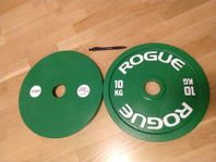 Oanvända, 10kg Rogue Fitness kalibrerade stålvikter (50mm)