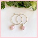 Örhängen Star Cut Rosa Jade Creoler Hoops