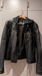 Faux biker style leather black jacket - size L dam