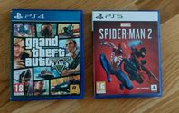 GTA 5 PS4 och Spider-Man 2 PS5