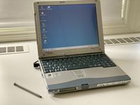 Vintage netbook Windows 98 Fujitsu Siemens pekskärm