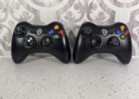 2st. Xbox 360 trådlösa handkontroller (svarta)