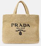 Prada Medium Logo Raffia Tote - NYSKICK