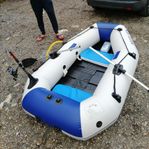 A fishing inflatable boat. 