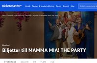 6 st biljetter Mamma Mia! The Party med The Sparrow Hotel