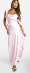 Satin Frill Strap Maxi Dress - Size 8 (EU 36)