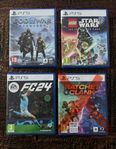 PS5 spel -  God of War, FC 24,  Star Wars