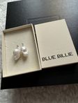 Blue billie- Giant Pearl Earrings Silver