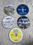 5 Nintendo wii spel Mario tennis, Star wars Lego,Disney cars