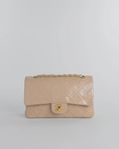 Chanel Classic Matelasse 25 Chain Flap Bag Lamb Skin Beige