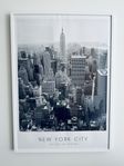 Poster 50x70 med vit trädram (New York)