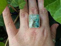 Chrysocolla och Silver Ring