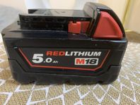  Milwaukee M18 5.0 Ah batteri 2022 som ny.