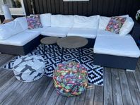 Loungesoffa matplats hylla