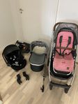 Barnvagn ligg- & sittdel, bilbarnstol isofix 3-i-1 paket