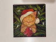 Christmas cat (oil painting) / Julkatt (oljemålning)