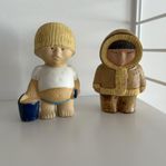 2 st Världens barn - Lisa Larson - inuit-nordisk kille.12cm