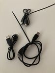 (Nr 398) Paket: 3 st USB kabel Typ A hane Typ A hona