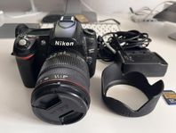 Nikon D80 DSLR med Sigma 18-200mm objektiv och tillbehör