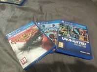 God of war 3, uncharted, sackboy