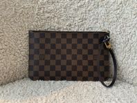 LOUIS VUITTON Neverfull Pochette Clutch Damier Ebene Canvas