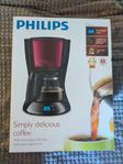 Philips kaffebryggare HD7459 vinröd metall ny i oöppnad bo