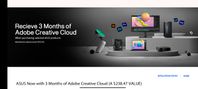 Adobe Creative Cloud 3 månader samt 1 månad.