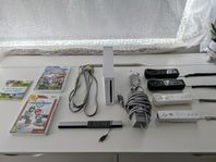 Nintendo Wii med tillbehör och populära spel