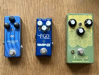 Pedaler: reverb, overdrive och kompressor