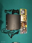 Ps3 slim (Modell nr CECH-2004A) 120 gb med 4 ps3 spel