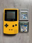 Nintendo GameBoy Color Gul + Pokemon & Super Mario Spel