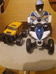 5 Bilar, Yamaha Raptor och en elefant. 