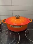 Le Creuset oval gryta gjutjärn, 4.1L (27cm) Volcanic, NY!