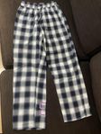 blue and white checkered pants, size S