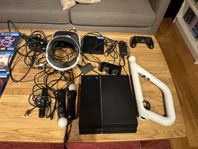 Sony Playstation 4 (Modell CUH 1116B) med VR tillbehör