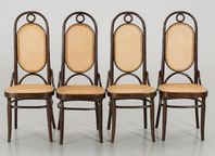 Thonet-stolar, utan rottingsits. 