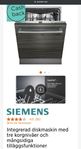 SIEMENS IQ 300 integrerad diskmaskin