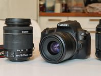 Canon EOS 200D with 3 lenses