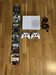 Xbox one s 1 Tb hdd 2 handkontroller och 10 spel