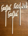 God jul - sticks - dekoration - pynt - 3 st