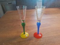 2 Orrefors Clown snapsglas