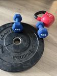 Hantlar, kettlebell och Viktplatta