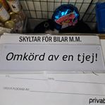 Skylt till bla Bil